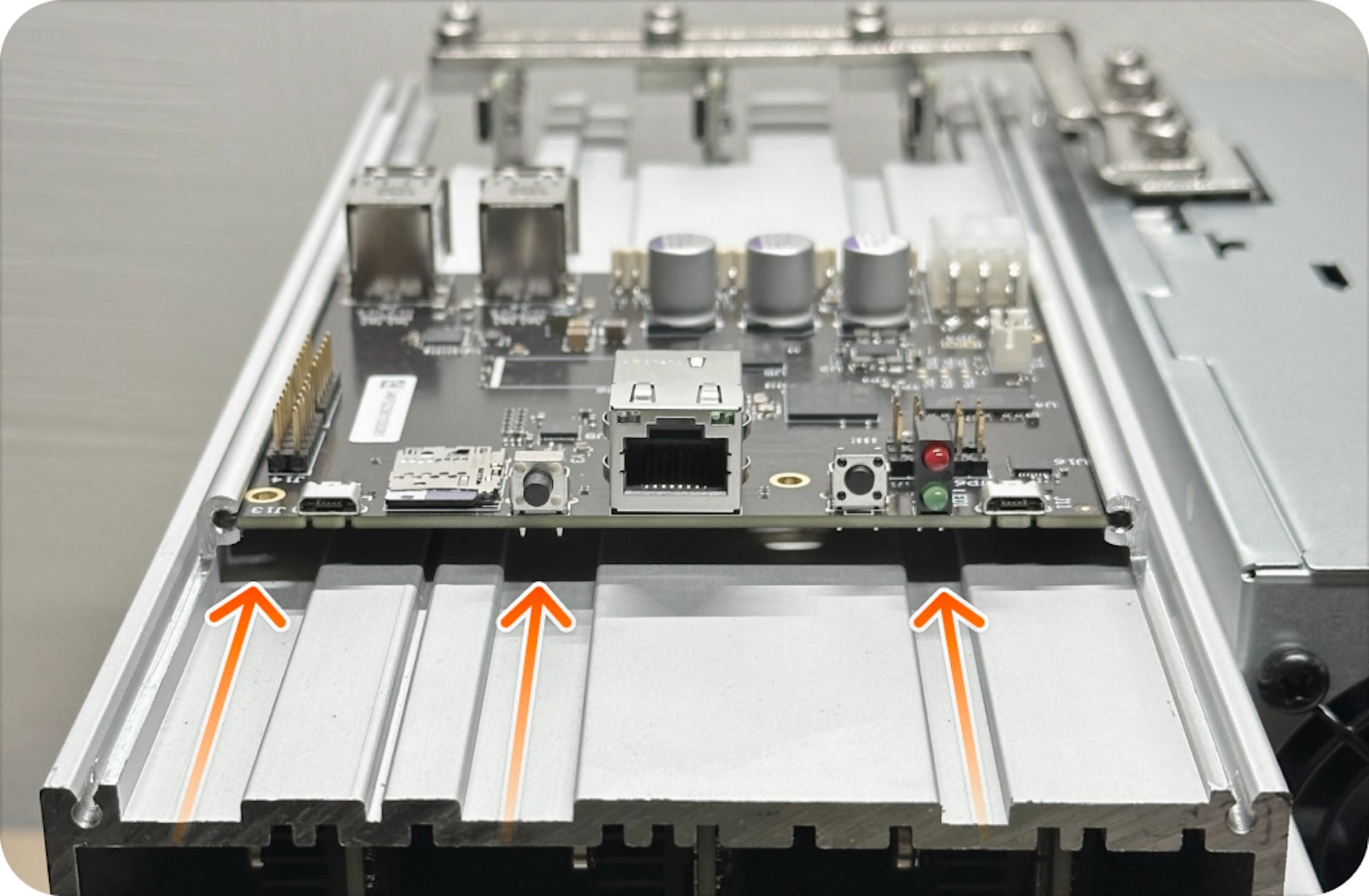 Control board inserted onto chassis