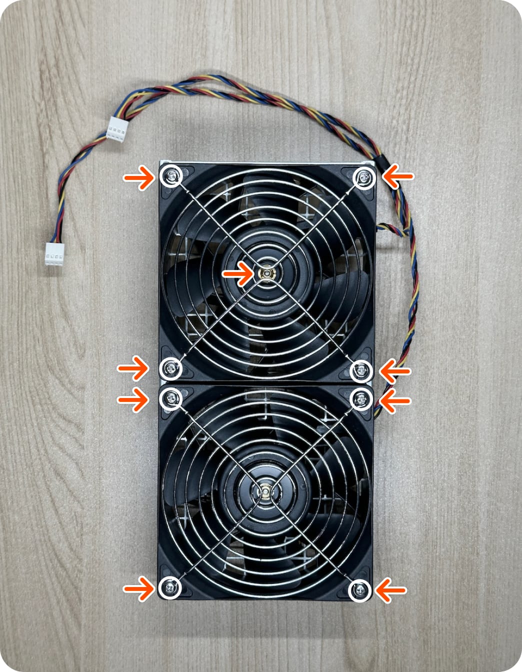 An assembled front fan